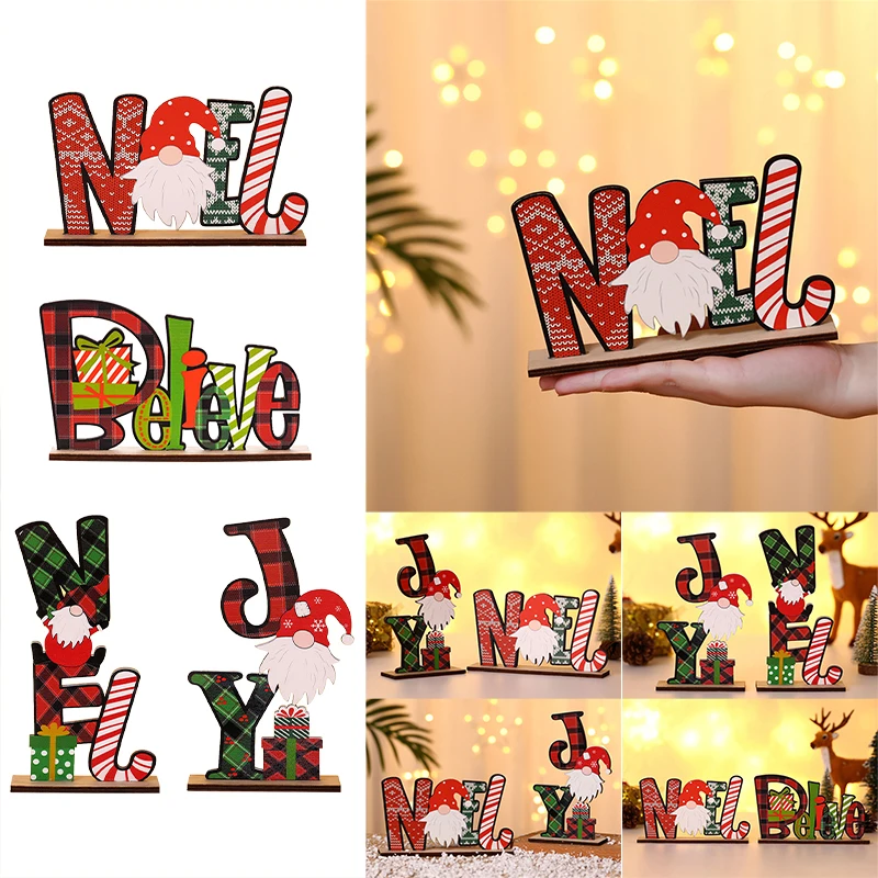 Декоративные деревянные снежинки с буквами рождественские украшения Безликие