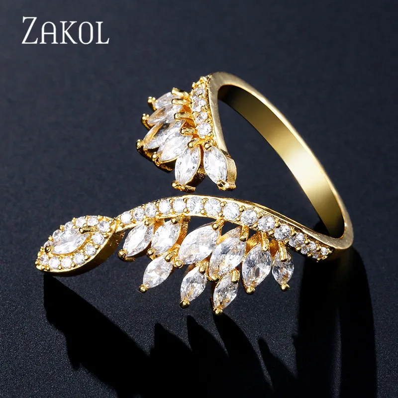 ZAKOL Модные женские ювелирные изделия кубический циркон крылья бабочки