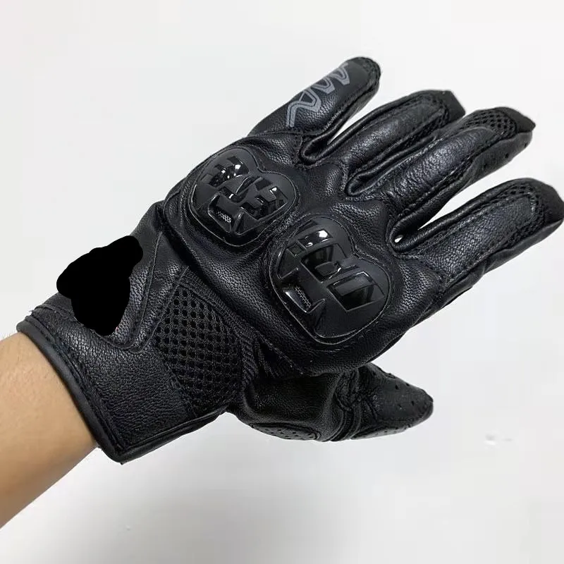 

New spring and summer men's motorcycle racing off-road leather carbon fiber anti-skid breathable all-finger tactical gloves