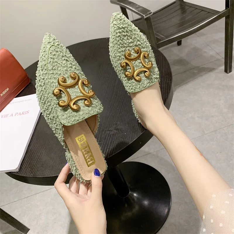Новые зимние прозрачные женские тапочки из искусственного меха шлепанцы Женские