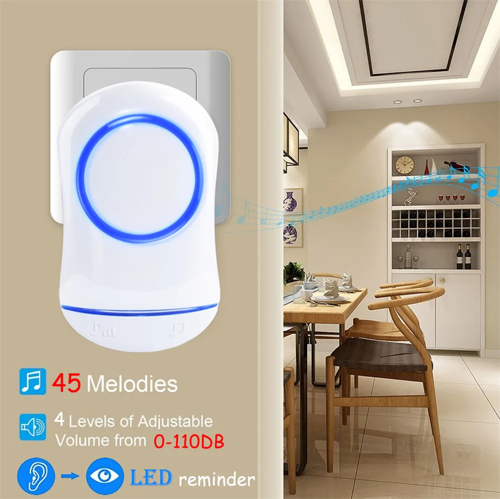 SMATRUL водонепроницаемый беспроводной дверной звонок с европейской вилкой