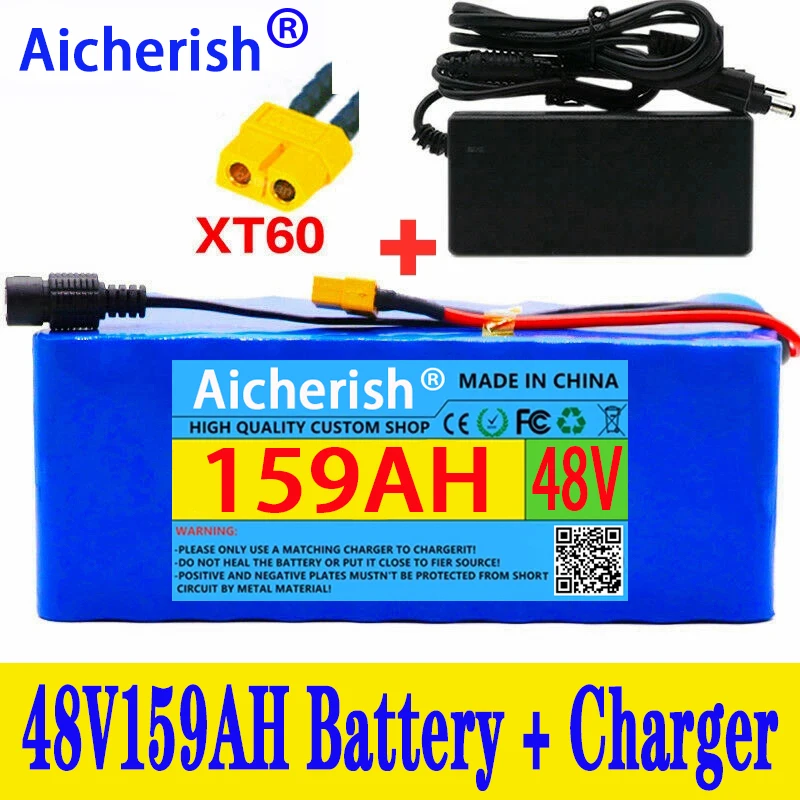 

New Electric Scooter 48V 159000Mah Electric Bicycle 350W-1000W 13S3P Motorcycle Lithium Ion 18650 Battery 159Ah 54.6V 20A BMS