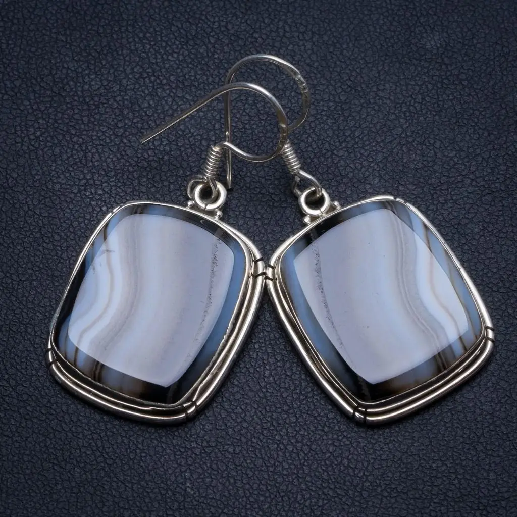 Винтажные серьги ручной работы из натурального драгоценного камня серебро 1 75