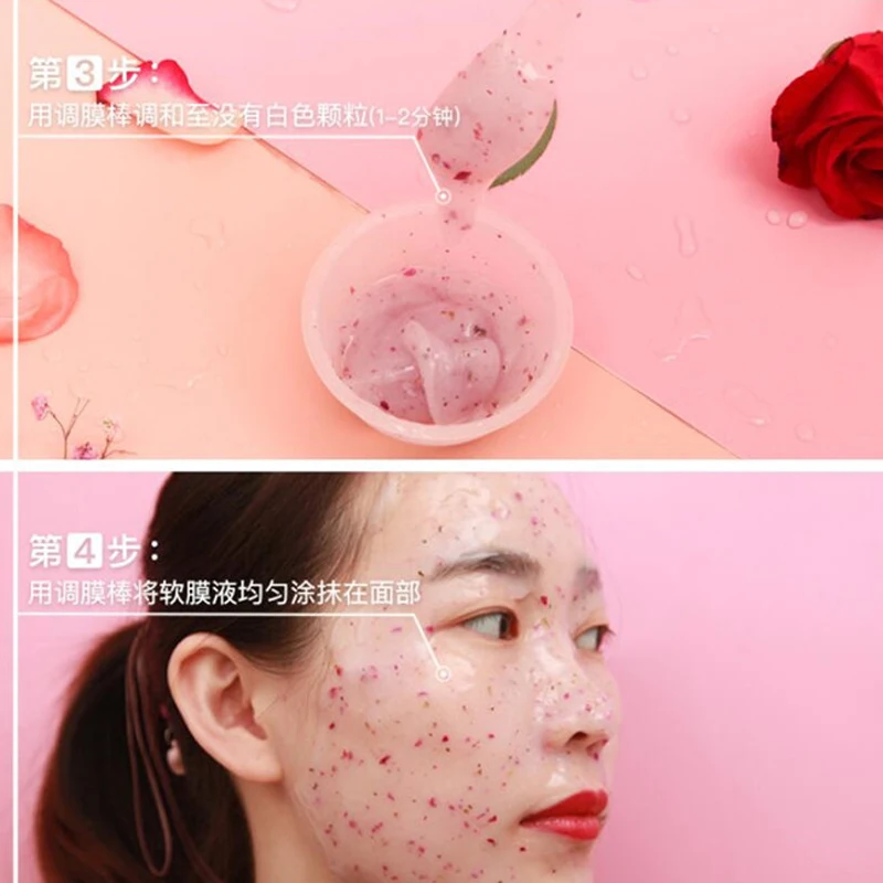 2Pcs/1Lot Moisturizing Essence SPA Collagen Rose Hyaluronic Acid Soft Face Serum Mask Anti Aging Wrinkle Peel Off Rubber | Красота и