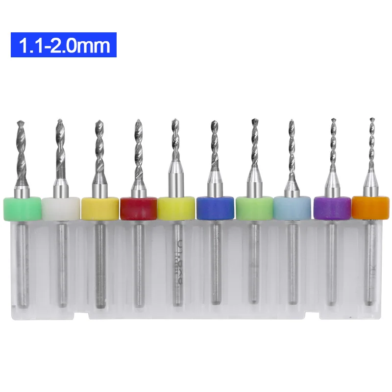 10pcs 1.1-2.0mm 0,1-3,0 мм Печатная плата карбидные сверла микро сверла CNC PCB Twist Dril - Цвет: 10pcs 1.1-2.0mm