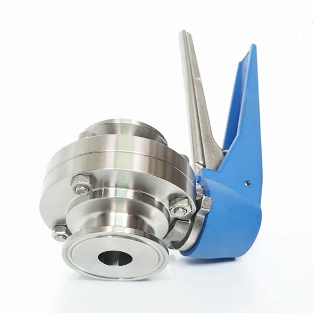 

3/4" 1" 1-1/4" Pipe OD 19mm 25mm 32mm Sanitary Butterfly Valve SS304 Ferrule OD 50.5mm Fit 1.5" Tri Clamp Squeeze Trigger