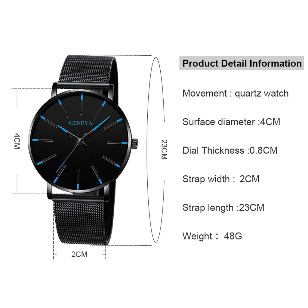 

2021 Minimalist Men's Fashion Ultra Thin Waterproof Watches Simple Men Business Stainless Steel Mesh Belt Quartz Luxury Watch
