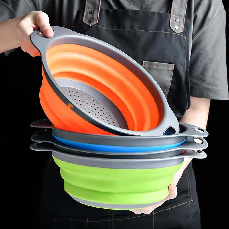1 шт. складной фильтр Дуршлаг Корзина Для Мытья фруктов и овощей силиконовая