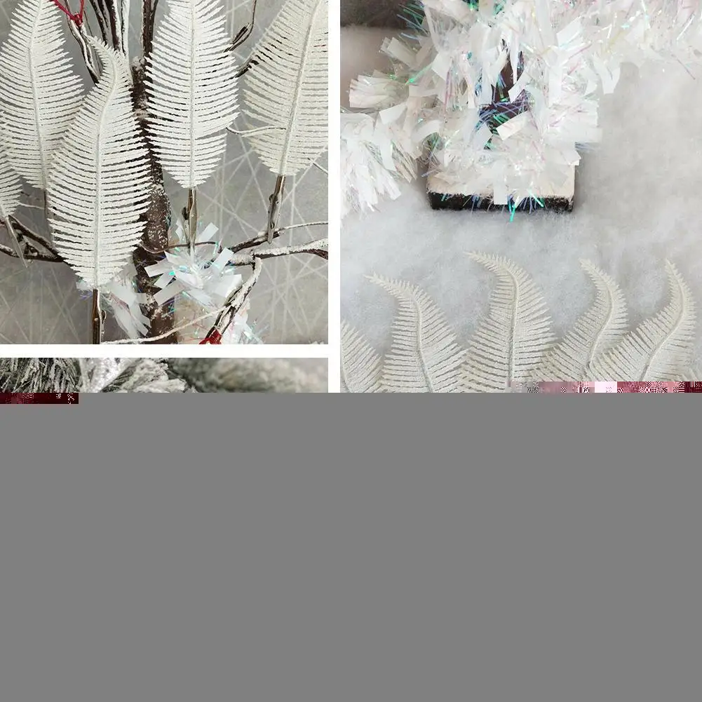 

6Pcs/Set Fashion New Feathers Christmas Tree Ornament For Xmas Party Home Plumes Wedding Decoration Accessories Decor D8B9
