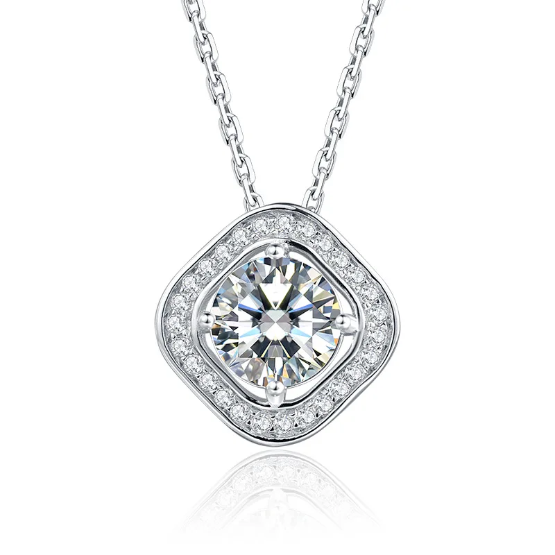 

Женский кулон из муассанита с круглой огранкой 1.0ct 6,5 мм VVS1