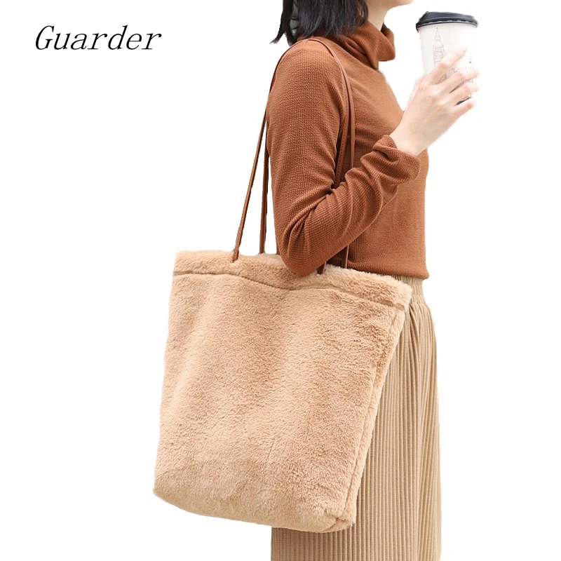 Guarder/Теплые сумки на плечо из искусственного меха для женщин модная большая