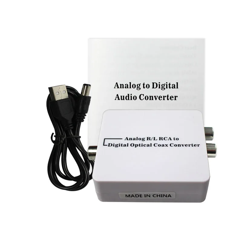 Аналоговый преобразователь DAC Jack 2 * RCA в оптический цифровой стерео аудио SPDIF Toslink