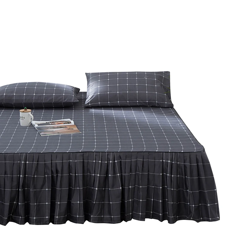 Гофрированная кровать юбка покрывало с принтом простыня для спальни простыни