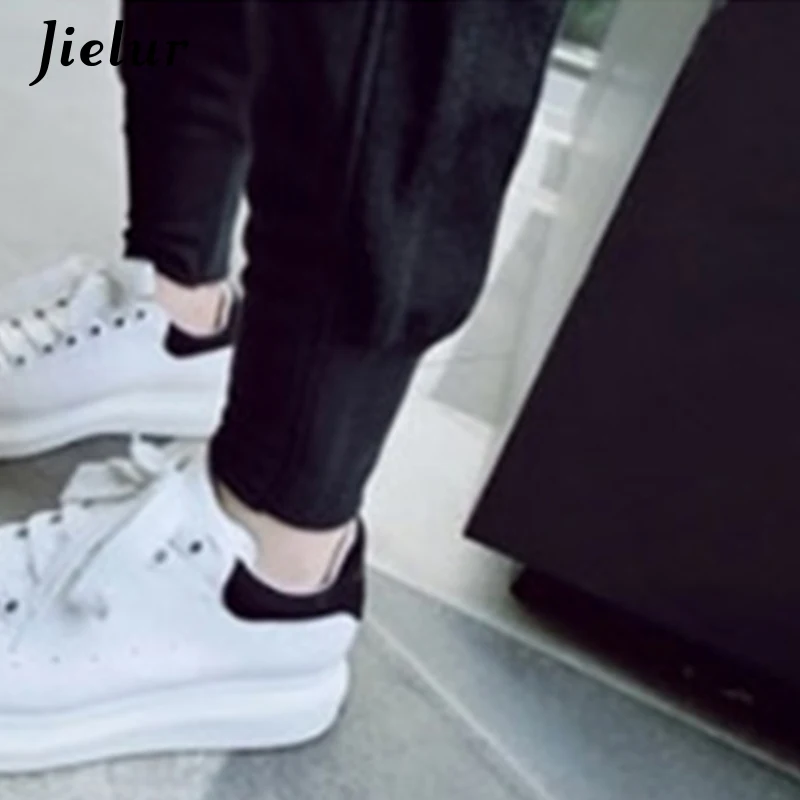 

Jielur High Waist Letter Print Women Pants Leisure Korean Autumn Trousers Black Fashion Skinny Thicken Women's Winter Trousers