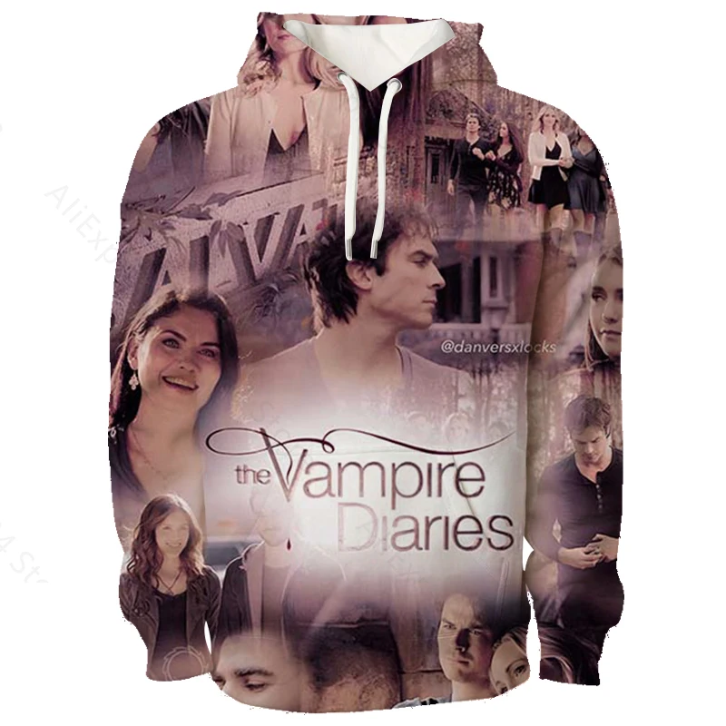 

The Vampire Diaries 3D Print Hoodies Adult Oversized Jackets Men Autumn Spring Sweatshirt Polluver Long Sleeve Tops Clothes