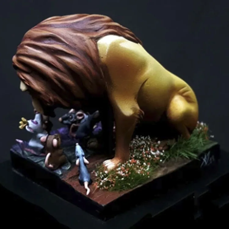 1/24 Лев и крыса каучуковая фигурка строительный комплект | Игрушки хобби