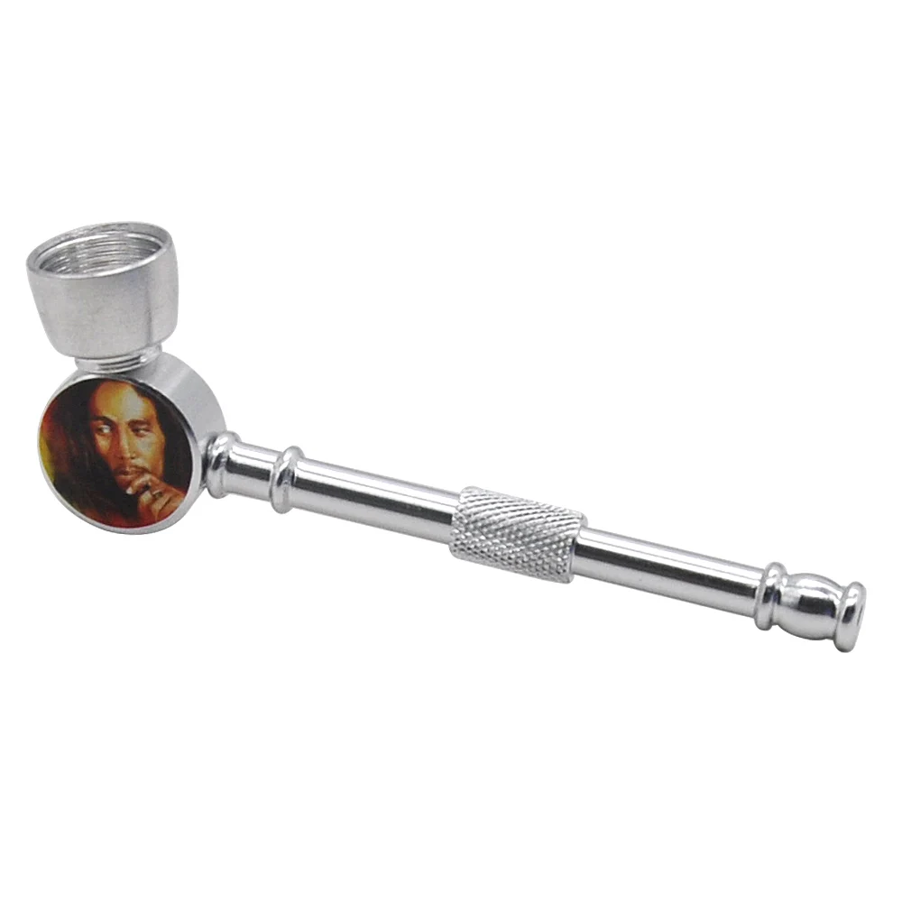 HONEYPUFF Metal Smoking Pipe Jamaica Reggae Metal BOB MARLEY Smoking Pipe Tobacco Pipes - Color: BOB-TuoSai