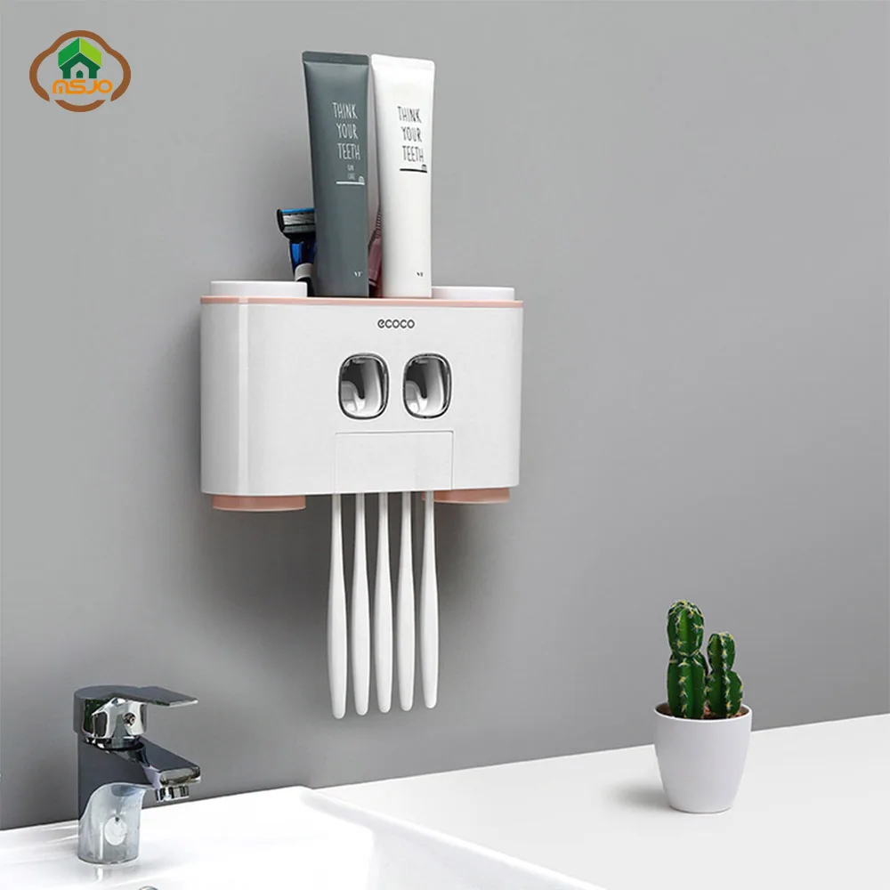 

Держатель для зубной щетки MSJO, Автоматический Диспенсер зубной пасты, набор выдавливателей, настенный стакан, детский Декор, набор аксессуа...