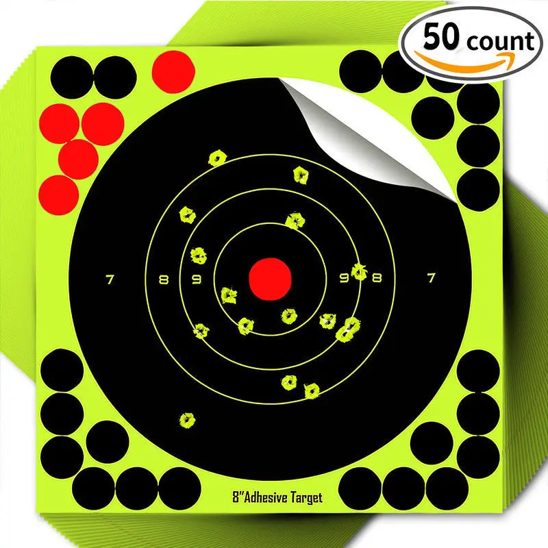 

50Pcs Round Target Pasters Shooting Stickers 8 Inch Self Adhesive Stickers Shooting and Hunting Target Dots Sticker Gun Rifles
