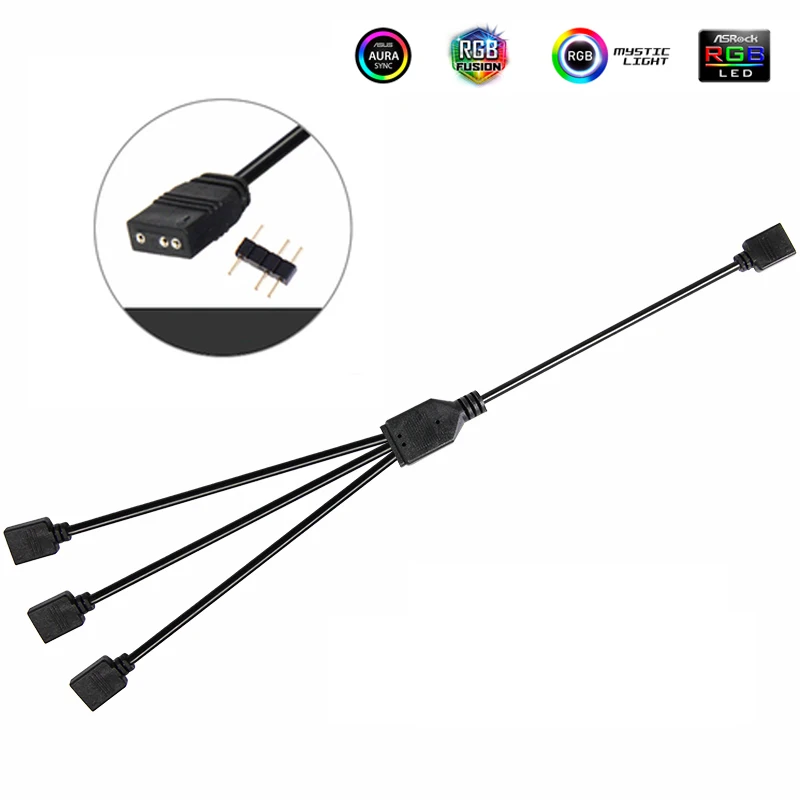 Материнская плата AURA RGB Интерфейс 12 V/5 V прибор приемно-D-RGB синхронизации концентратор передачи мм, удлиняющий кабель, для ASUS GIGABYTE MSI