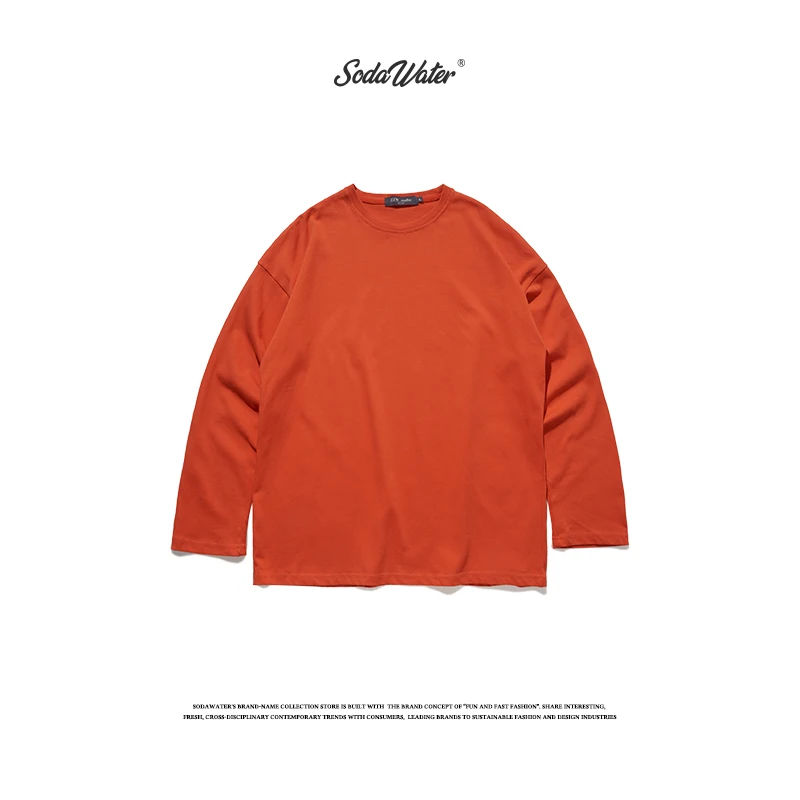 Футболка SODAWATER мужская с длинным рукавом базовая Однотонная рубашка в стиле