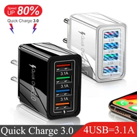 3 1a 4 usb fast charger quick charge 4 0 3 0 universal wall for iphone 12 11 samsung xiaomi mobile phone chargers fast charging