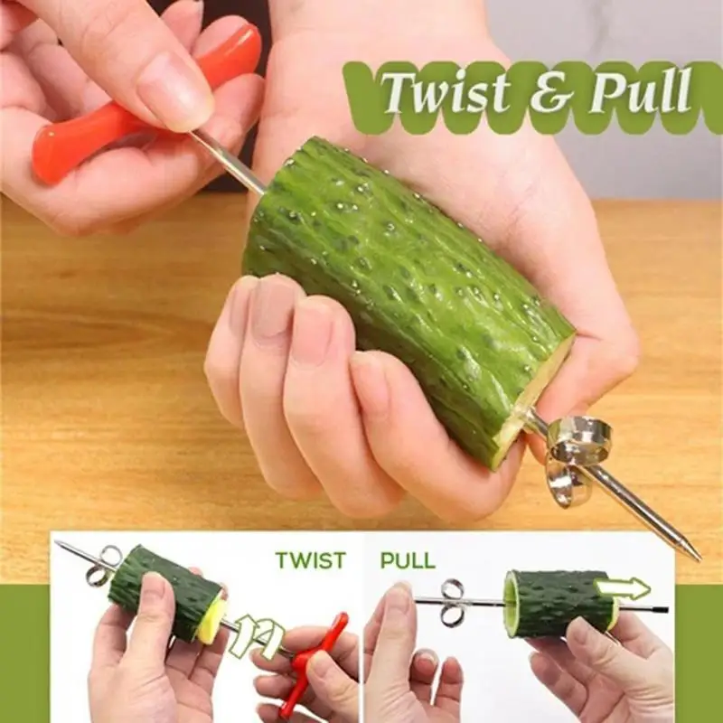 Hot Sale Rotating Machine Manual Spiral Cutter Slicer Radish Potato Creative Vegetable Fruit Kitchen | Дом и сад
