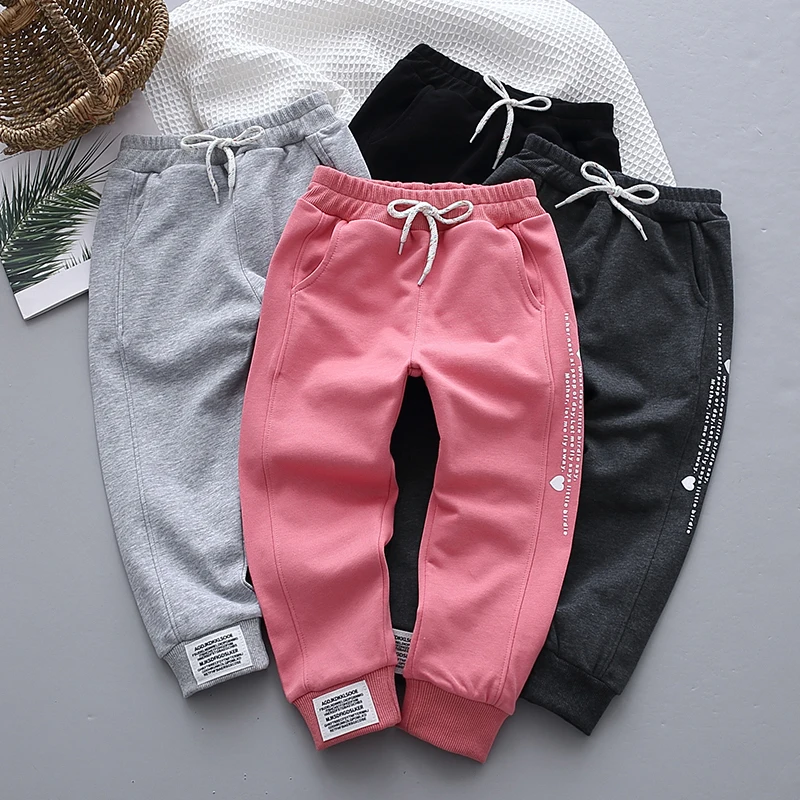 

Новые брюки на весну и осень, стандартные детские брюки с украшением, детские удобные длинные брюки для отдыха