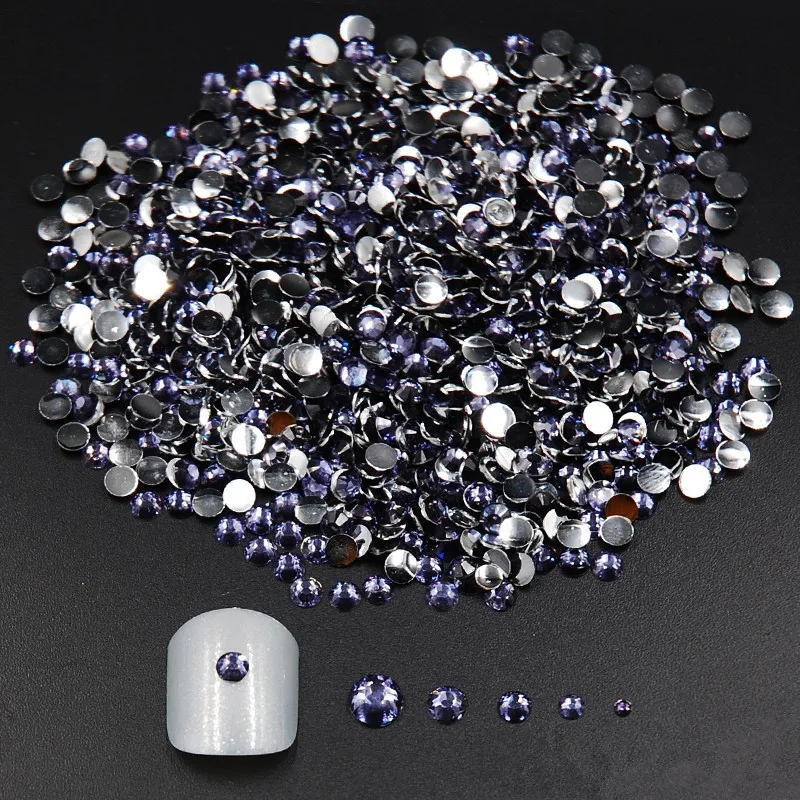 

Смешанные размеры, 2000 шт., красивые черные и фиолетовые блестящие акриловые наклейки Стразы для ногтей «сделай сам», накладные ногти для дек...