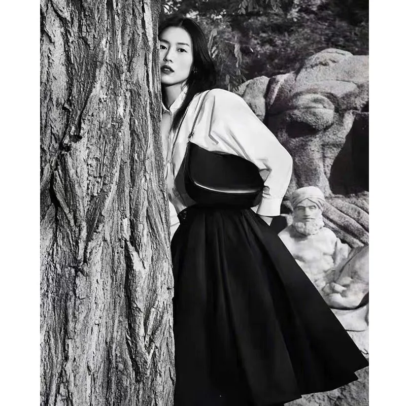 

Black Skirt Women Knee-Length 2021 Spring Summer High Waist Fashion Clothes Goth Harajuku Vintage Party Club E Girl Punk Skirts