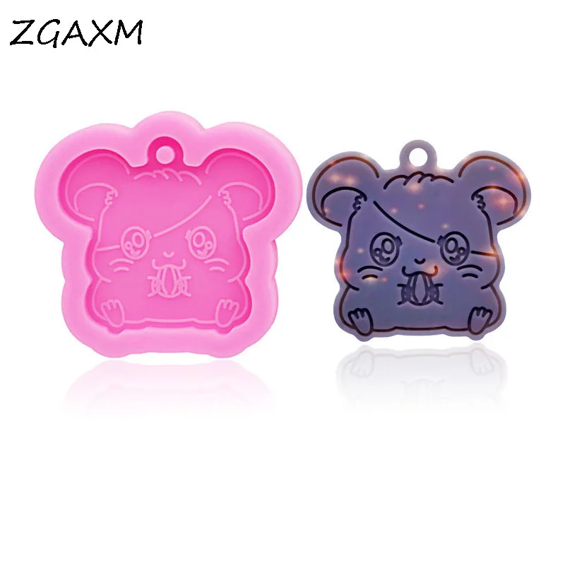 

LM 58 earring Cartoon little mouse Shiny resin silicone mold Keychain UV Crystal Resin Casting Polymer Clay Silicone Molds