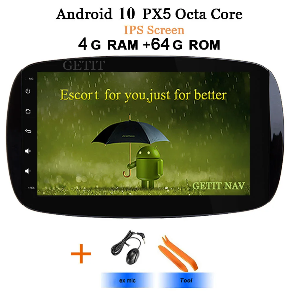 IPS-PX5 4G-64G rom " Android 10 автомобильная стереосистема радио многопользовательский для Benz Smart Fortwo радио Wi-Fi BT автомагнитолы gps навигации - Цвет: IPS-PX5 4G-64G rom