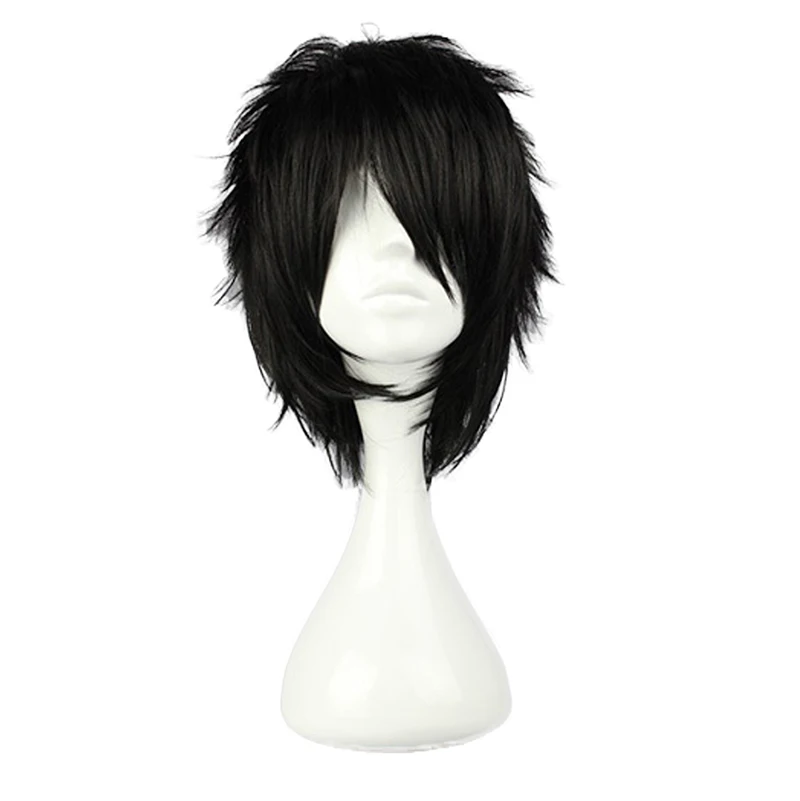 Anime Death Note Wig L.Lawliet Short Black Heat Resistant Synthetic Hair + Wig Cap - Cosplay Costume Wigs image 2
