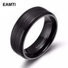 Eamti мужское черное кольцо на палец 8 мм крутые обручальные кольца из матового титана обручальное кольцо мужские ювелирные изделия кольца мужские кольца