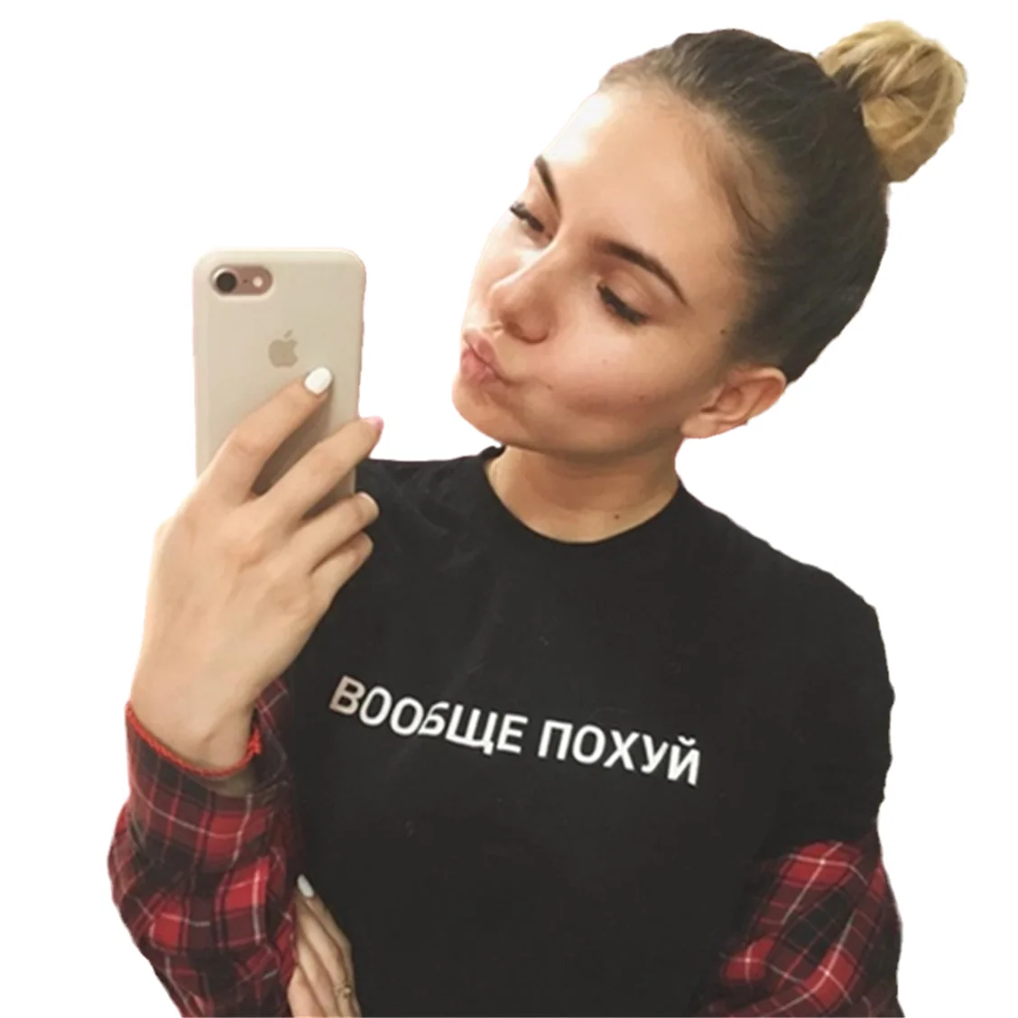 Фото Женская футболка BООБЩЕ ПОХУЙ, Хлопковые вязаные летние футболки, футболки с русским слоганом №1