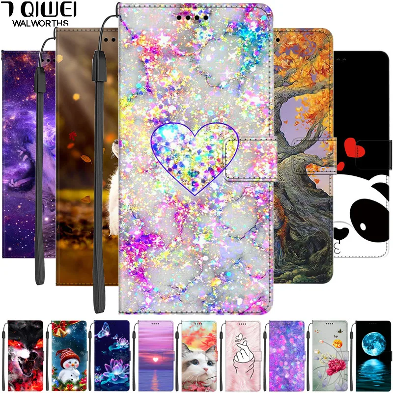 Кожаный чехол с мультяшным рисунком для Realme C25s C25 C21 C21Y C11 2020 2021 7 8 5G GT Master Wallet