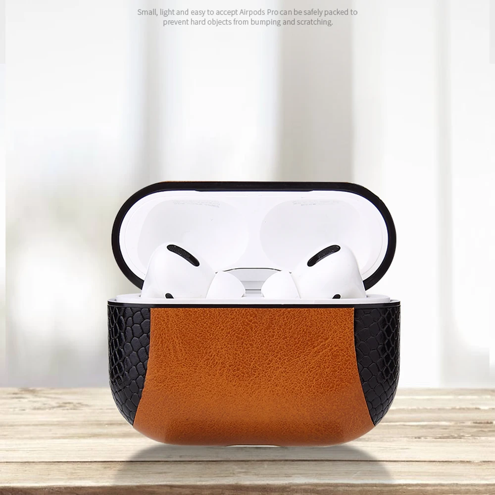 Кожаный чехол для наушников Airpods Pro из искусственной кожи с рисунком Crazy Horse и змеи