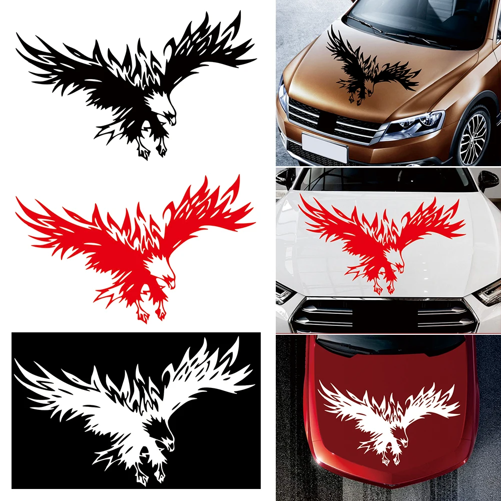 

Car Hood Eagle Decal Flying Wings Eagle Tribal Pattern Truck Suv Body Sticker Bird Wings Sticker Auto Decoration Accessories