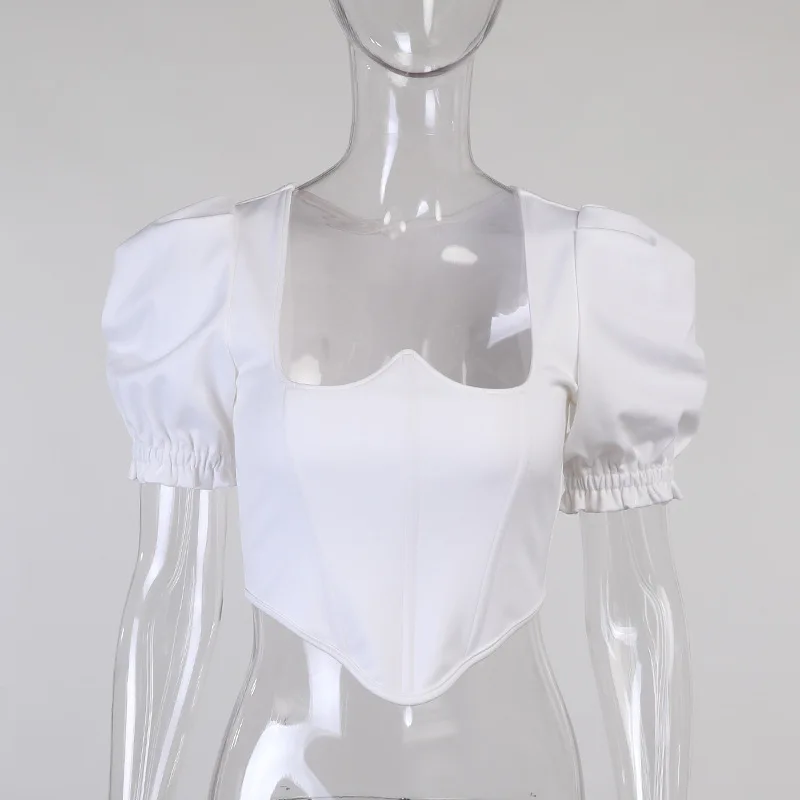 

Summer Style Fashion T-Shirt 2021 Sexy Fashion Short Sleeve White Solid Bodycon Casual High Street Women T-Shirt