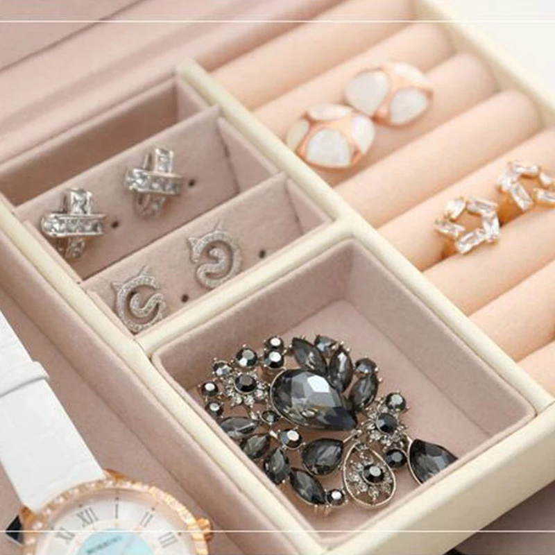 

Velvet Jewelry Cosmetic Storage Box Makeup Drawer Organizer Jewelry Nail Polish Makeup Container Desktop Sundries Storage Box