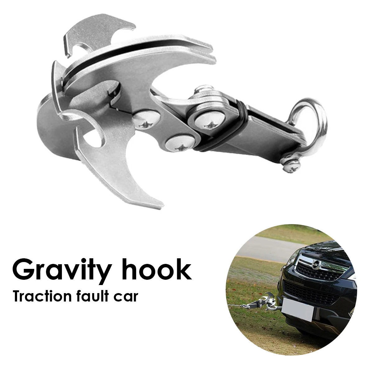 Складной гравитационный карабин из нержавеющей стали для альпинизма и выживания