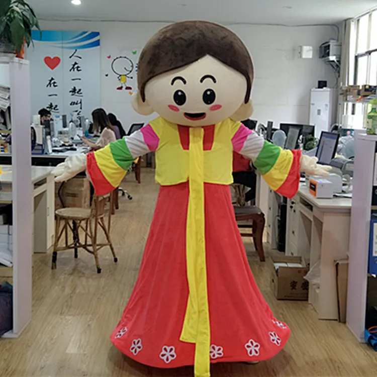 

Костюм-талисман Hanbok, мультяшная кукла, костюм для ходьбы, костюм для Хэллоуина, рождественской вечеринки, маскарада, аниме-шоу