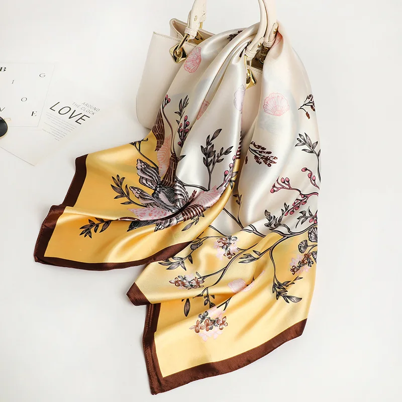 

Headscarf Women 90*90cm Neck Hair Band Square Scarf Soft Neckerchief Hijab Foulard Female Silk Handkerchief