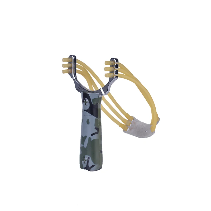 

New Slingshot Zinc Alloy and Plastic Camo/Wooden Color Slingshot Catapult Camouflage Bow Un-hurtable Outdoor Game Playing Tool