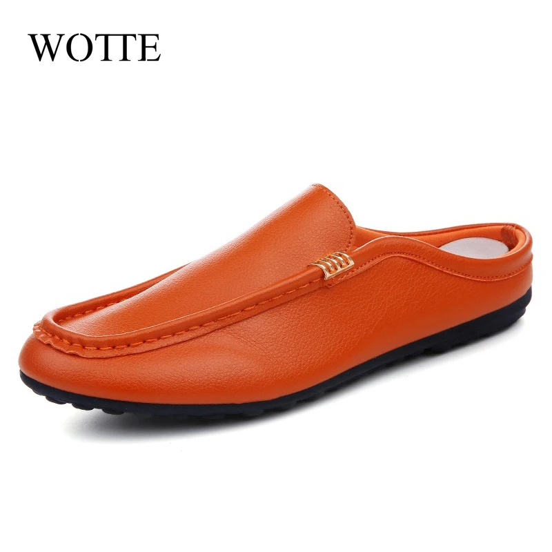 Туфли мужские без застежки повседневные лоферы полупрочный горох мягкая