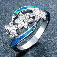 fashion jewelry exquisite floral shape ladies ring girl party glamour accessories engagement wedding ring christmas gift