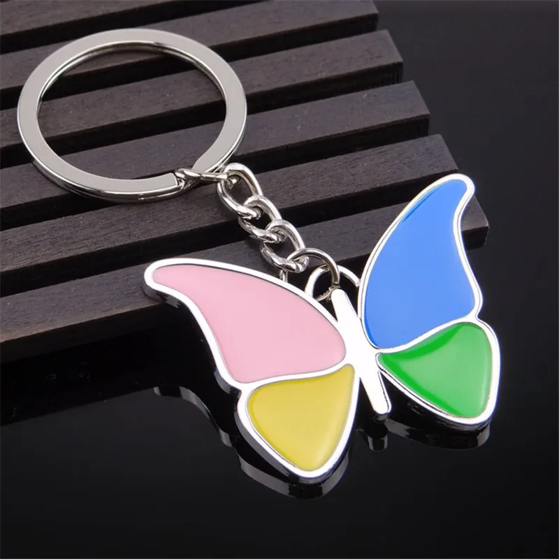 

New Colorful Alloy Butterfly Keychain Insects Car Key Women Bag Accessories Jewelry Gifts Exquisite Gift Trinket Child Keyring