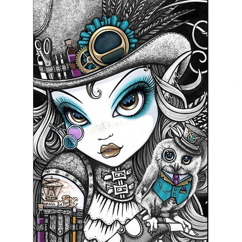 Алмазная живопись HOMFUN мультяшная красота полноразмерная/круглая вышивка сделай