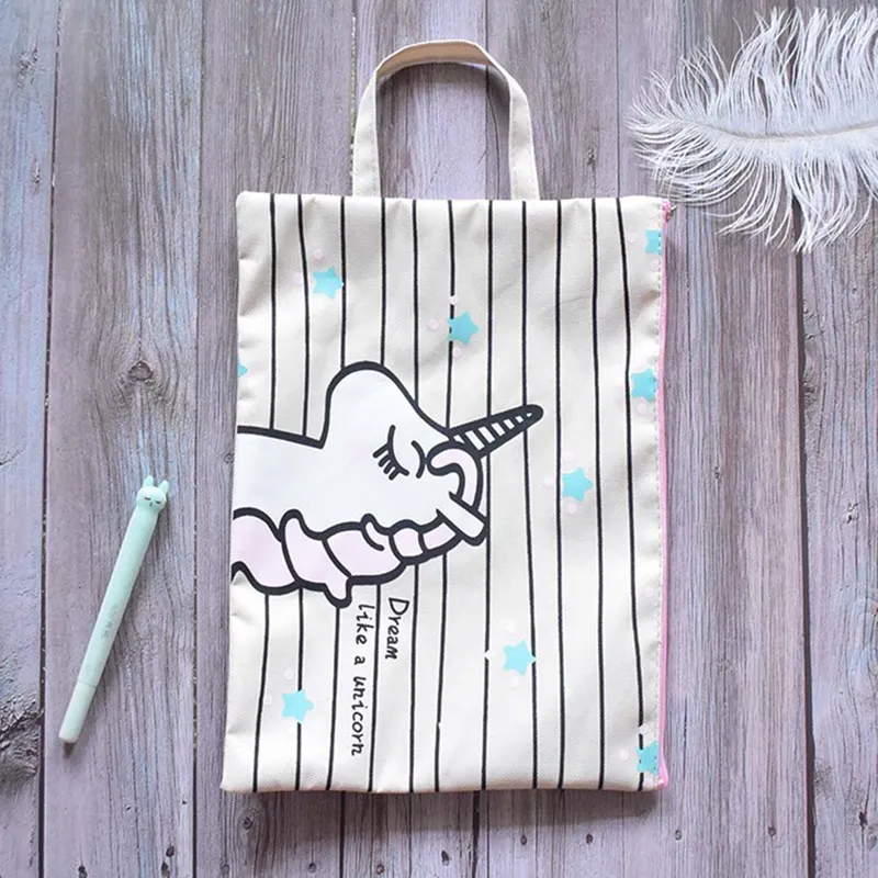 4 шт./компл. новый милый мультяшный Единорог цветная сумка для документов А4 папка