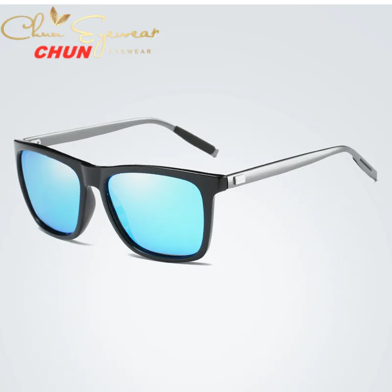 

CHUN Aluminum TR90 Polarized Sunglasses Women and Men Eyewear Unisex Sqaure Designer UV400 Driving Sun Glasses Men Y30 + Case
